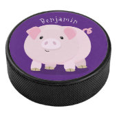 Niedlicher Rosa-Pot-Cartoon Eishockey Puck (3/4)