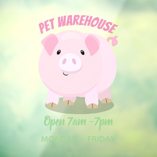 Niedlicher Rosa-Pot-Cartoon Fensteraufkleber (Blatt 3)