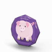 Niedlicher Rosa-Pot-Cartoon Fotoblock (Rechts)