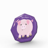 Niedlicher Rosa-Pot-Cartoon Fotoblock (Links)