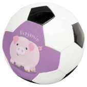 Niedlicher Rosa-Pot-Cartoon Fußball (Dreiviertel)