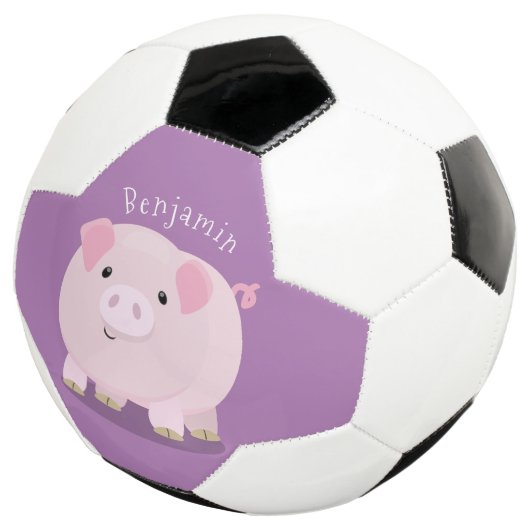 Niedlicher Rosa-Pot-Cartoon Fußball (Dreiviertel)