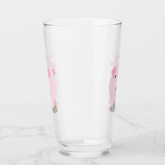 Niedlicher Rosa-Pot-Cartoon Glas (Rechts)