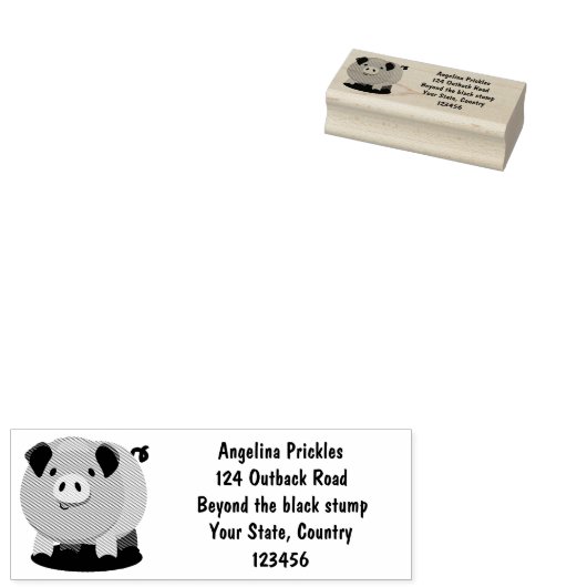 Niedlicher Rosa-Pot-Cartoon Gummistempel (Stempel)