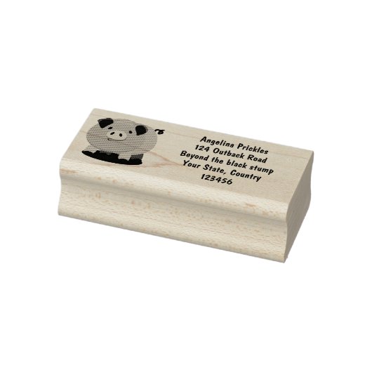 Niedlicher Rosa-Pot-Cartoon Gummistempel (Stempel)