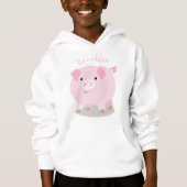 Niedlicher Rosa-Pot-Cartoon Hoodie (Vorderseite)