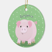 Niedlicher Rosa-Pot-Cartoon Keramik Ornament (Links)