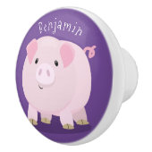 Niedlicher Rosa-Pot-Cartoon Keramikknauf (Rechts)