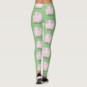 Niedlicher Rosa-Pot-Cartoon Leggings (Rückseite)
