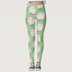 Niedlicher Rosa-Pot-Cartoon Leggings
