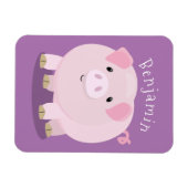 Niedlicher Rosa-Pot-Cartoon Magnet (Horizontal)