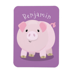 Niedlicher Rosa-Pot-Cartoon Magnet