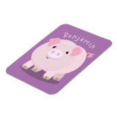 Niedlicher Rosa-Pot-Cartoon Magnet (Linke Seite)