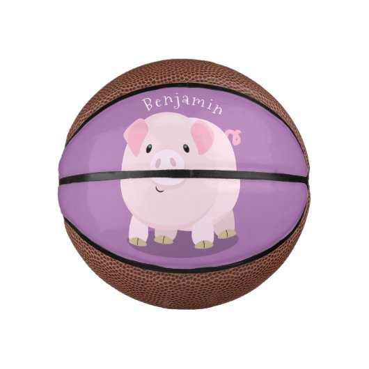 Niedlicher Rosa-Pot-Cartoon Mini Basketball (Vorderseite)