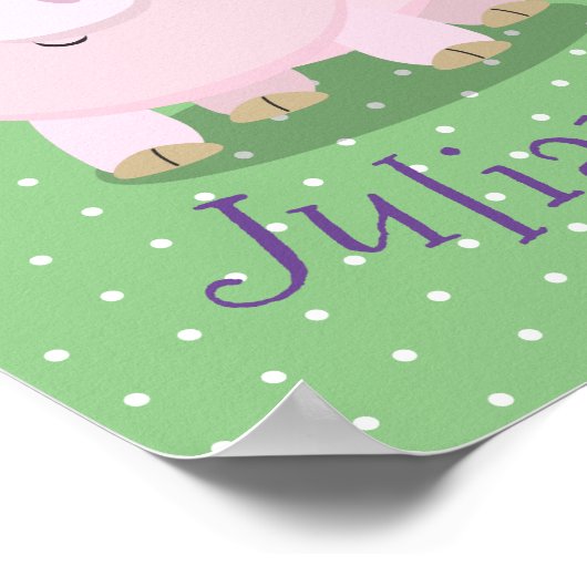 Niedlicher Rosa-Pot-Cartoon Poster (Ecke)