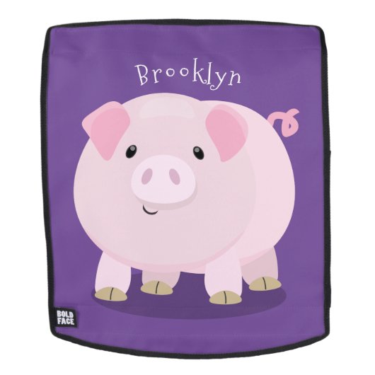 Niedlicher Rosa-Pot-Cartoon Rucksack (Abnehmbare Front)