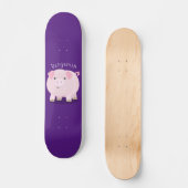 Niedlicher Rosa-Pot-Cartoon Skateboard (Vorderseite)