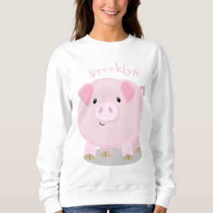 Niedlicher Rosa-Pot-Cartoon Sweatshirt