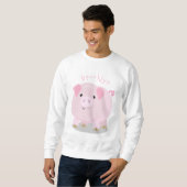 Niedlicher Rosa-Pot-Cartoon Sweatshirt (Vorne ganz)