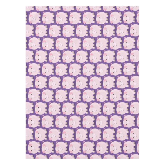 Niedlicher Rosa-Pot-Cartoon Tischdecke (Vorderseite)