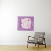 Niedlicher Rosa-Pot-Cartoon Wandteppich (Beispiel (Horizontal))
