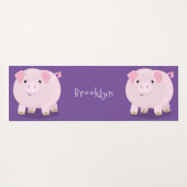 Niedlicher Rosa-Pot-Cartoon Yogamatte (Rückseite (Horizontal))