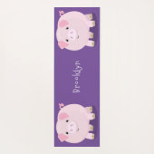 Niedlicher Rosa-Pot-Cartoon Yogamatte (Rückseite)