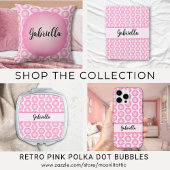 Niedlicher rosa Punkt Personalisierter Skriptname Case-Mate iPhone Hülle