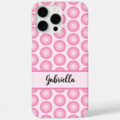 Niedlicher rosa Punkt Personalisierter Skriptname Case-Mate iPhone Hülle (Rückseite)