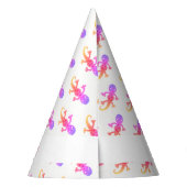 Niedlicher Rosa Rainbow Lizard Gecko BIrthday Partyhütchen (Rückseite)