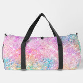 Niedlicher Rosa Regenbogen Einhorn Glitzer Duffle Bag (Rückseite)
