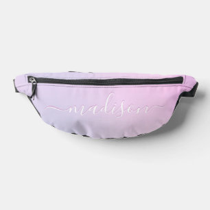 Niedlicher Rosa Regenbogen-Individuelle Name Bauchtasche