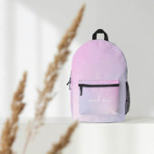Niedlicher Rosa Regenbogen-Individuelle Name Bedruckter Rucksack