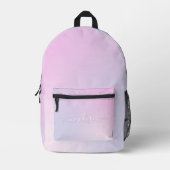 Niedlicher Rosa Regenbogen-Individuelle Name Bedruckter Rucksack (Vorderseite)