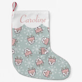 Niedlicher Rosa Rentierfisch Schneeflocken Kinderu Kleiner Weihnachtsstrumpf (Vorderseite)