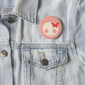 Niedlicher rosa Schädel Button (Beispiel)