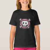 niedlicher rosa Schädel emo T-Shirt (Vorderseite)