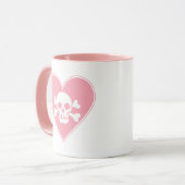 Niedlicher rosa Schädel im Herzen Tasse (Vorderseite Links)