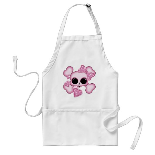 Niedlicher rosa Schädel Schürze (Vorne)