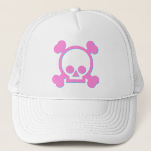 Niedlicher rosa Schädel Truckerkappe
