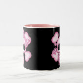 Niedlicher rosa Schädel Zweifarbige Tasse (Mittel)