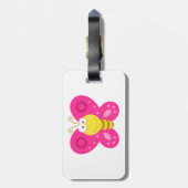 Niedlicher Rosa Schmetterling Gepäckanhänger (Rückseite vertikal)