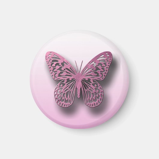Niedlicher rosa Schmetterling-Kühlschrank-Schließm Magnet (Vorne)