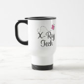 Niedlicher rosa Schmetterlings-Röntgenstrahl Tech Reisebecher (Links)