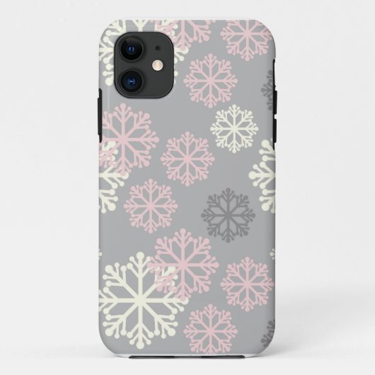 Niedlicher rosa Schneeflocke-Winter iPhone 5 Fall Case-Mate iPhone Hülle (Rückseite)