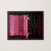 Niedlicher rosa Schreibmaschine Personalisiert Jig Puzzle (Horizontal)