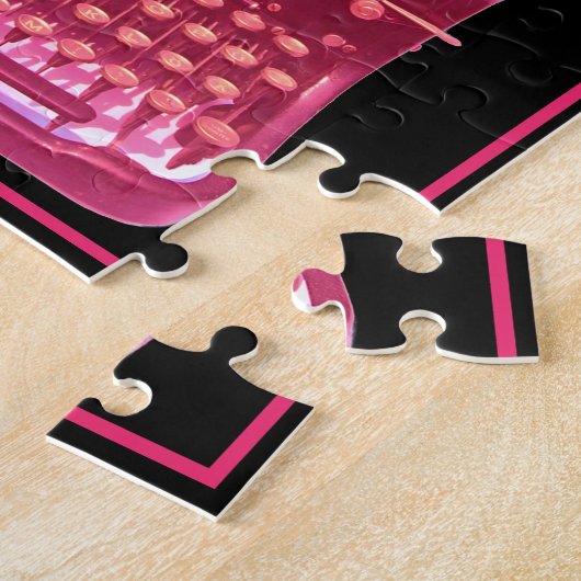 Niedlicher rosa Schreibmaschine Personalisiert Jig Puzzle (Seite)