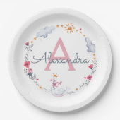 Niedlicher rosa Schwan und sonnenblumiger Kranz mi Pappteller (Vorderseite)