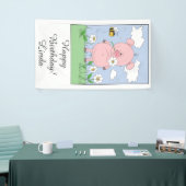 Niedlicher rosa Schwein-Cartoon Banner (Messeveranstaltung)