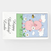Niedlicher rosa Schwein-Cartoon Banner (Horizontal)